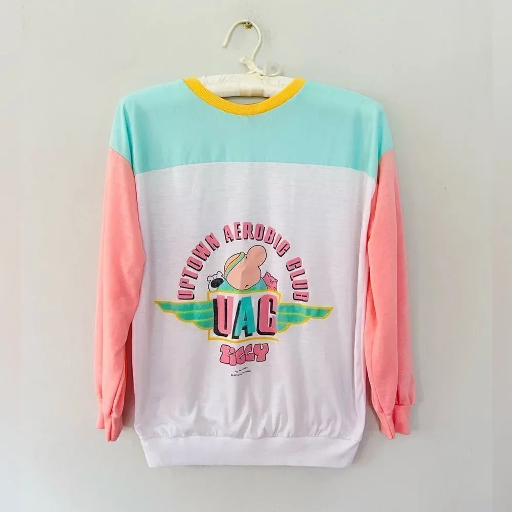 Vintage | Ziggy Aerobic multicolor long sleeve top | size large